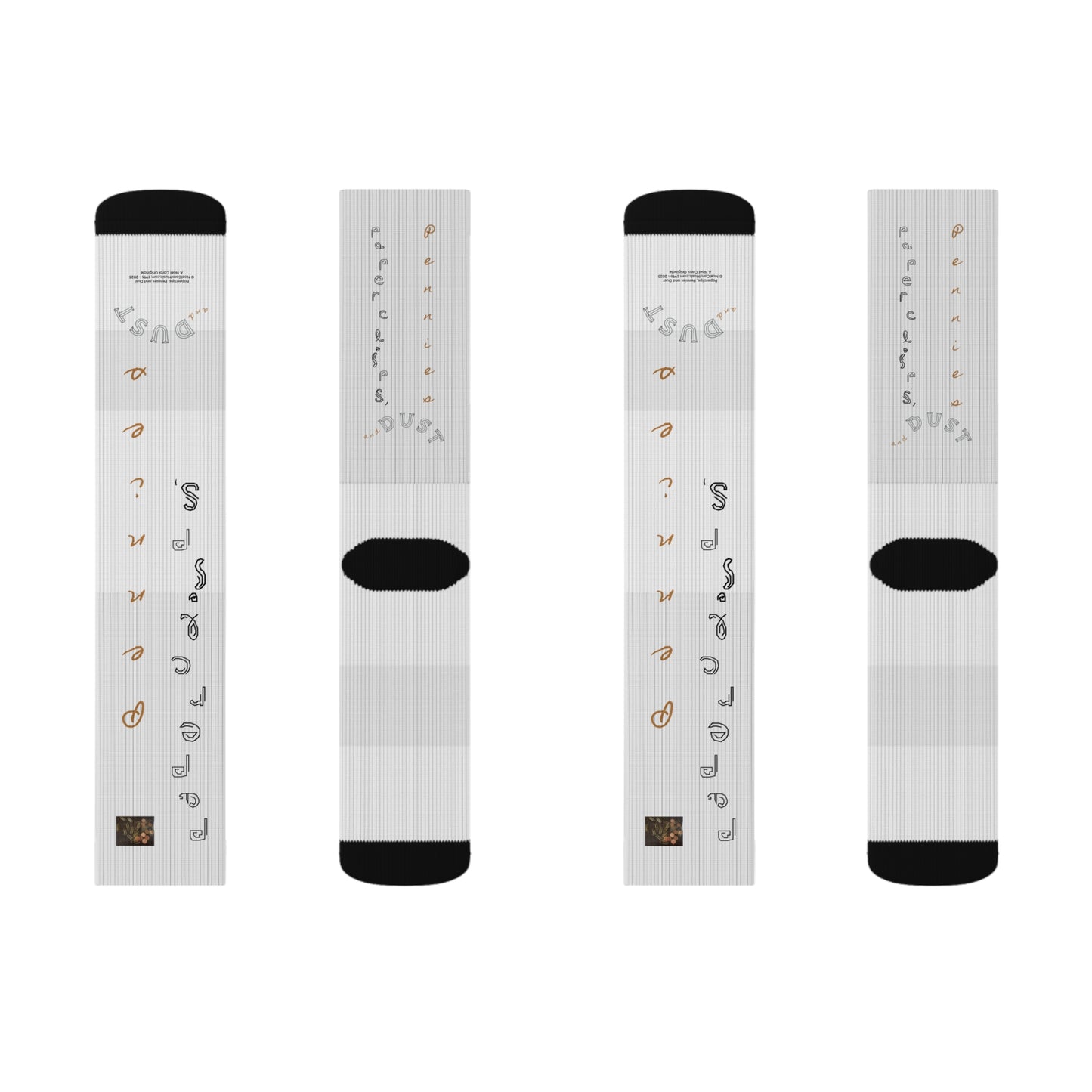 Paperclips, Pennies and Dust Sublimation Socks - S # 1 - A Noel Carol Originale