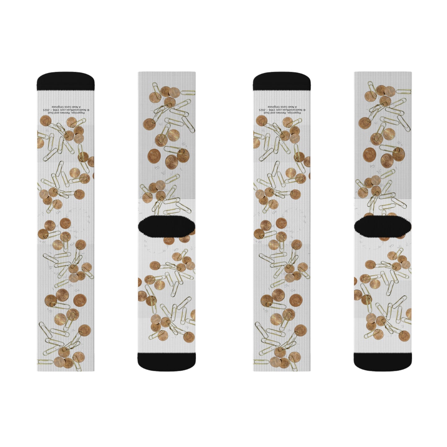 Paperclips, Pennies and Dust Sublimation Socks - S # 2 - A Noel Carol Originale