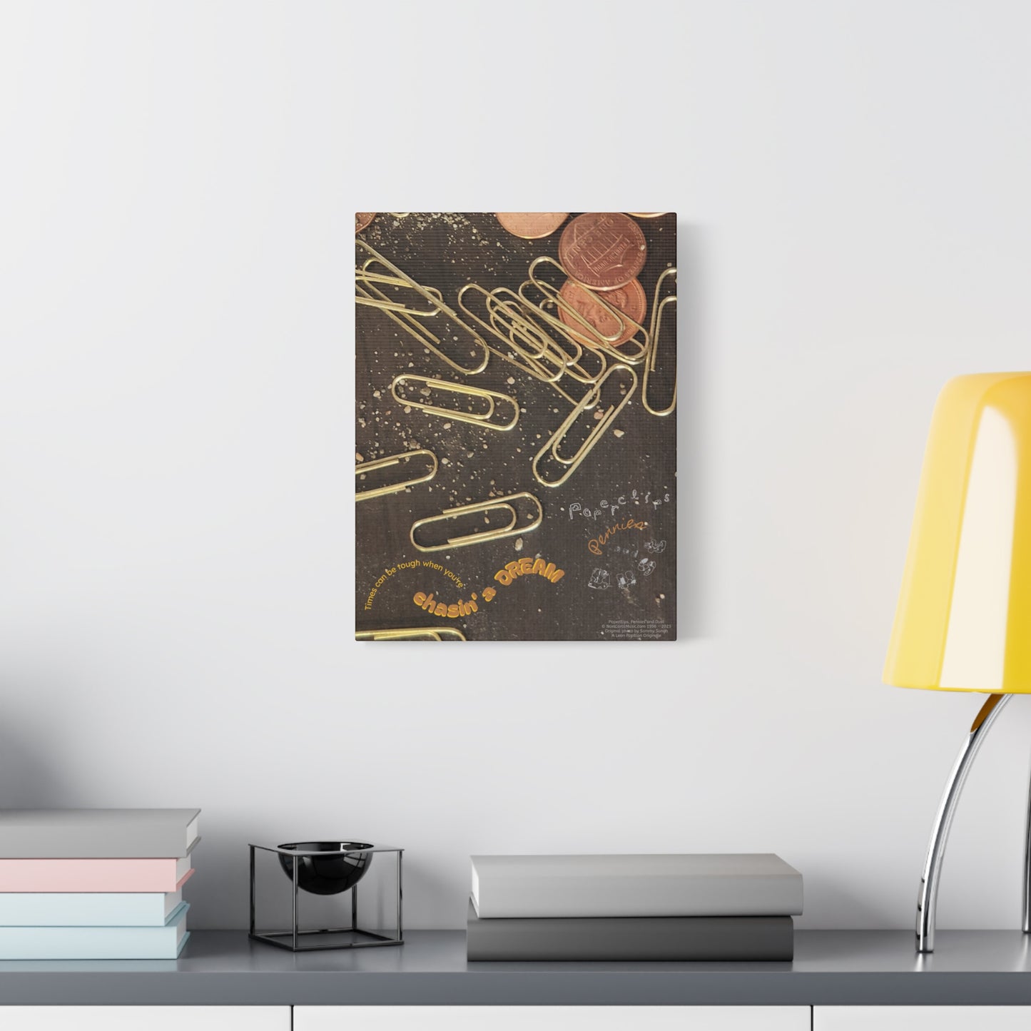 Paperclips, Pennies and Dust 12" x 16" x 1.25" Matte Canvas, Stretched