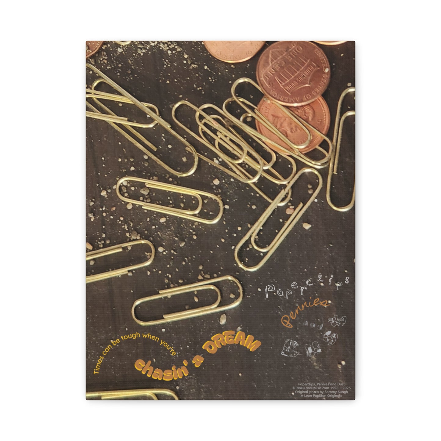 Paperclips, Pennies and Dust 12" x 16" x 1.25" Matte Canvas, Stretched