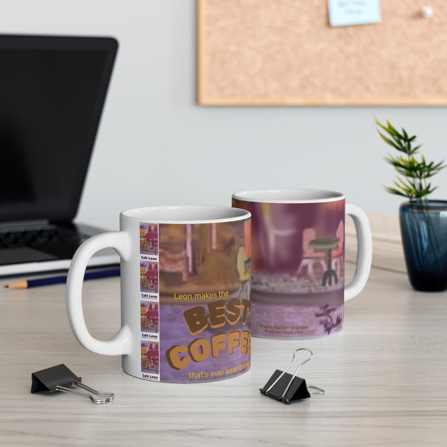 Cafe Leon Before the rush Mug # 2 - 11oz - A Leon Papillon Originale