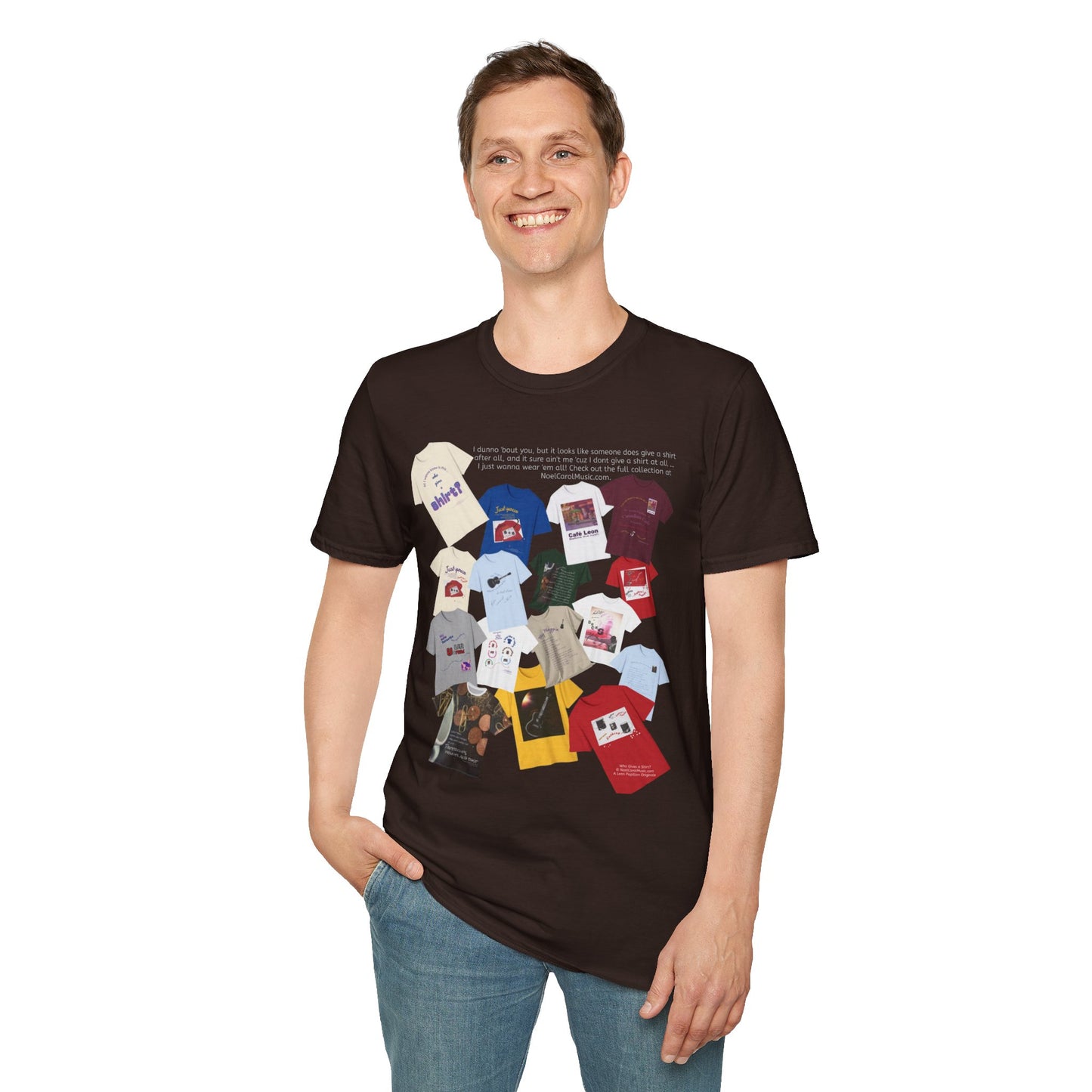 I dunno 'bout you, but it looks like someone does give a shirt after all, and it sure ain't me 'cuz I dont give a shirt at all … I just wanna wear 'em all! Check out the full collection at NoelCarolMusic.com. T # 2 Dark colors