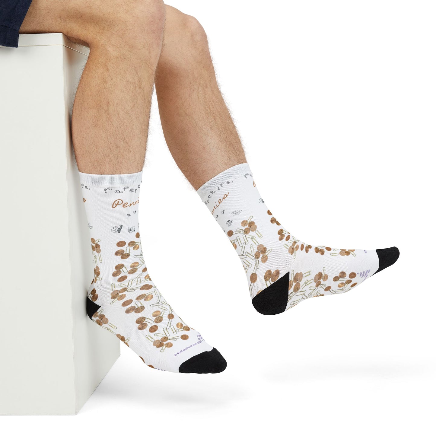 Paperclips, Pennies and Dust Sublimation Socks - S # 4 - A Noel Carol Originale