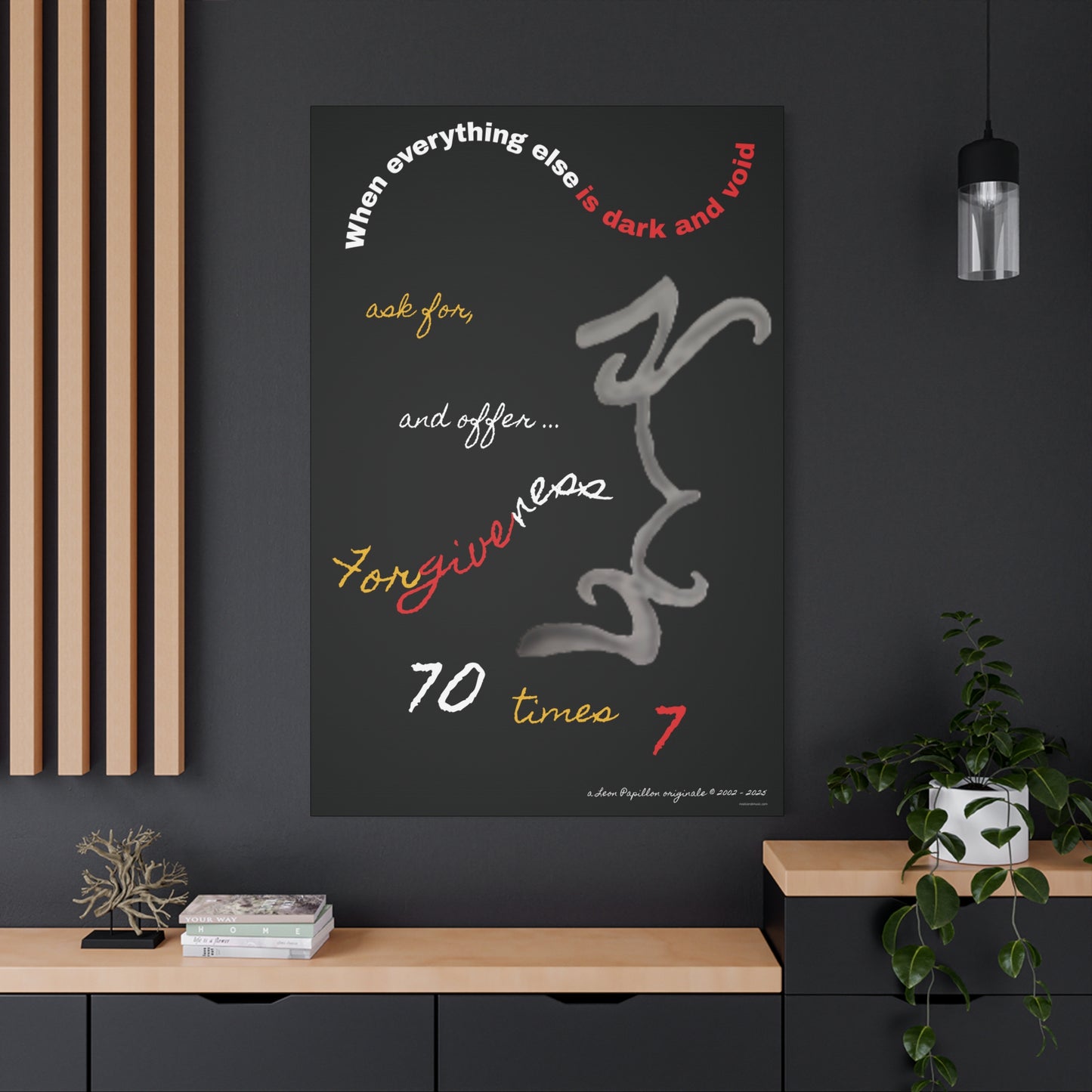 Forgiveness Pencil Drawing Wall Art - A Leon Papillon Originale 40" x 60"