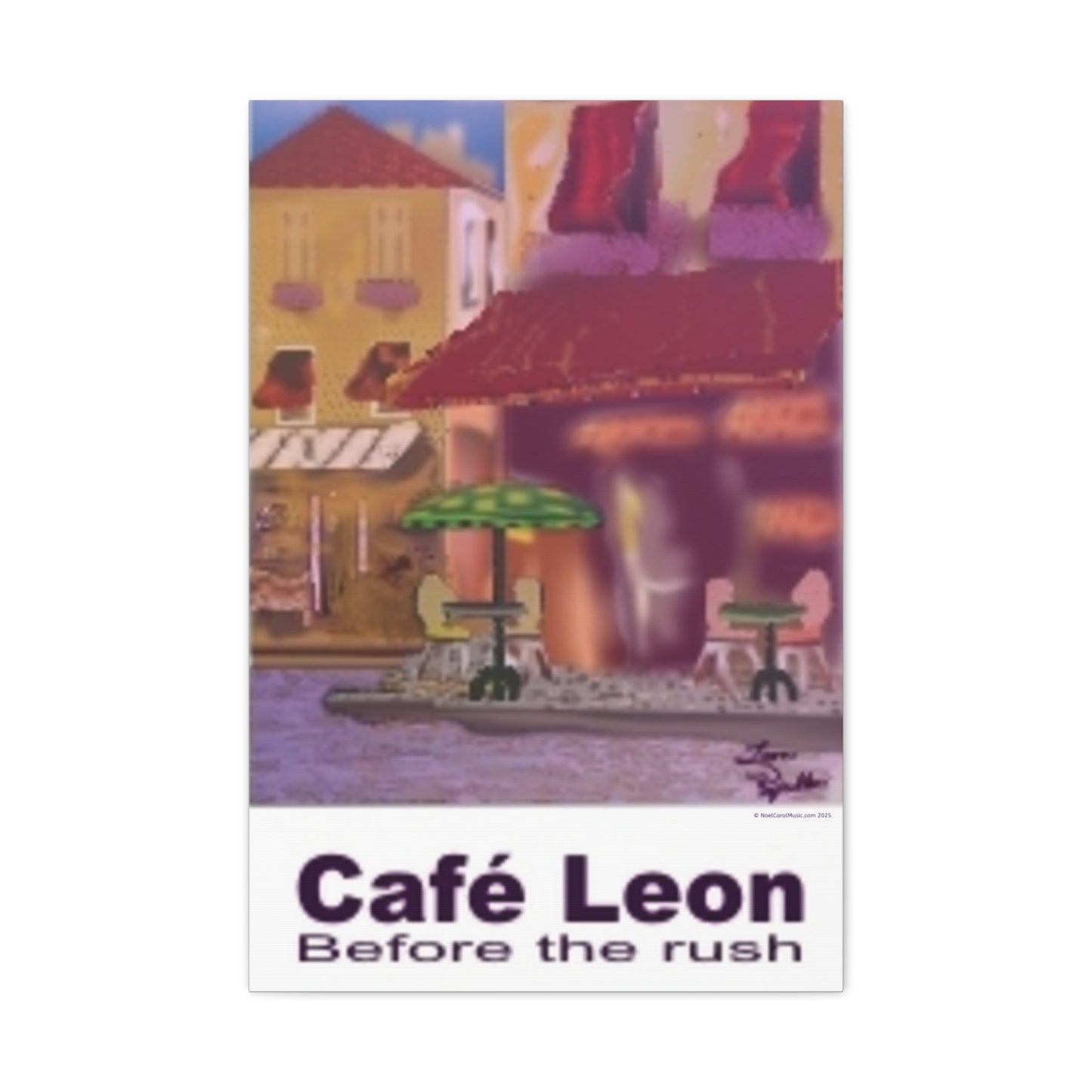 Cafe Leon Before the Rush # 4 - A Leon Papillon Originale - 20" x 30"