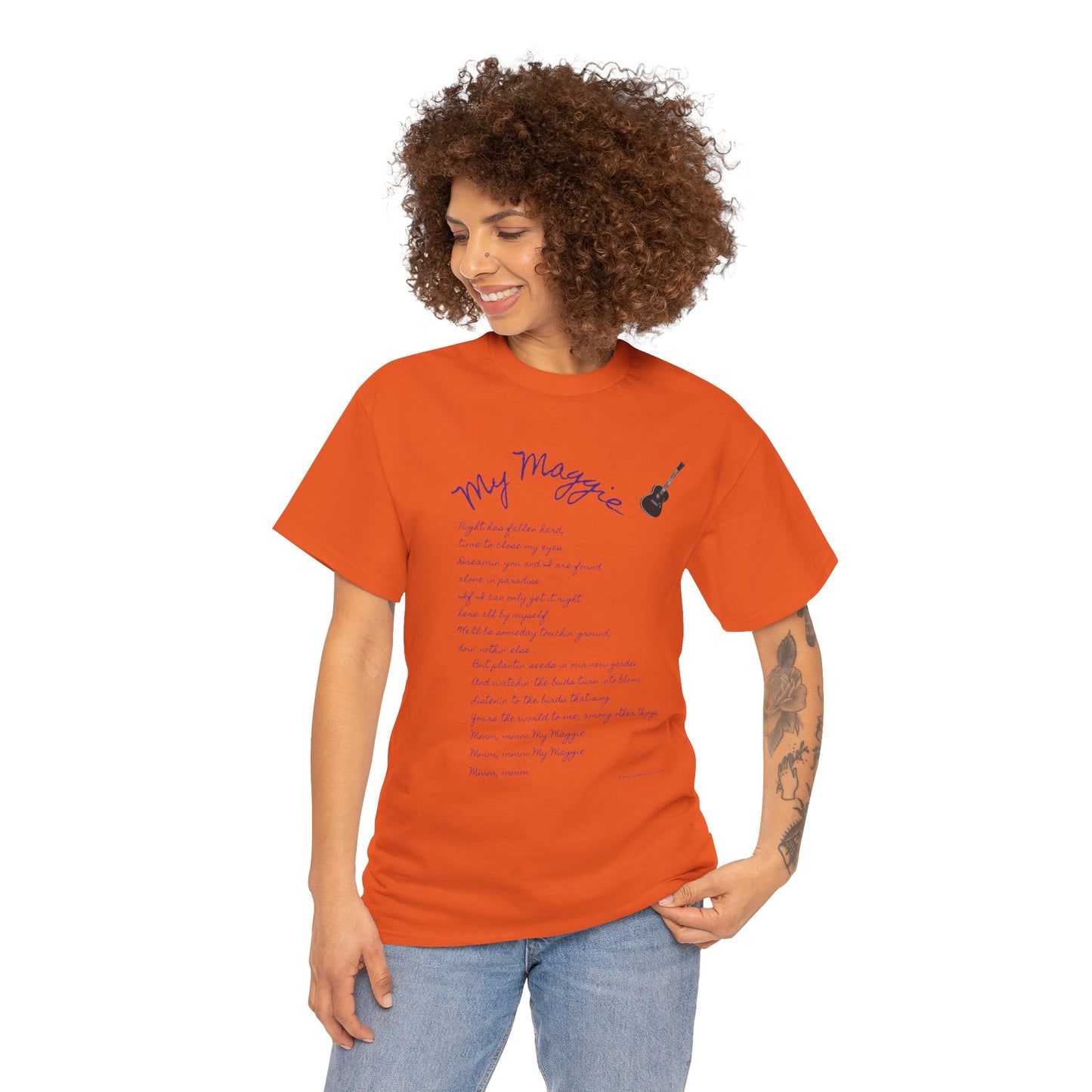 My Maggie T-shirt #5 - Night has fallen hard, time to close my eyes … - A Noel Carol Originale