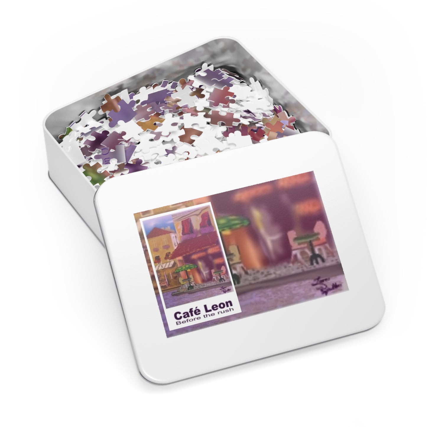 Cafe Leon Before the rush 30" x 20" x 1000 pce Jigsaw Puzzle - A Leon Papillon Originale