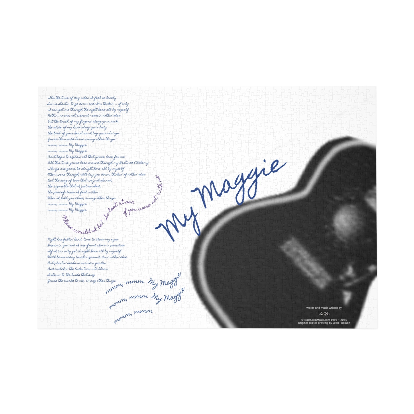 My Maggie c/w lyrics Puzzle # 3 - 28" x 20" x 1000-Piece - A Leon Papillon Originale