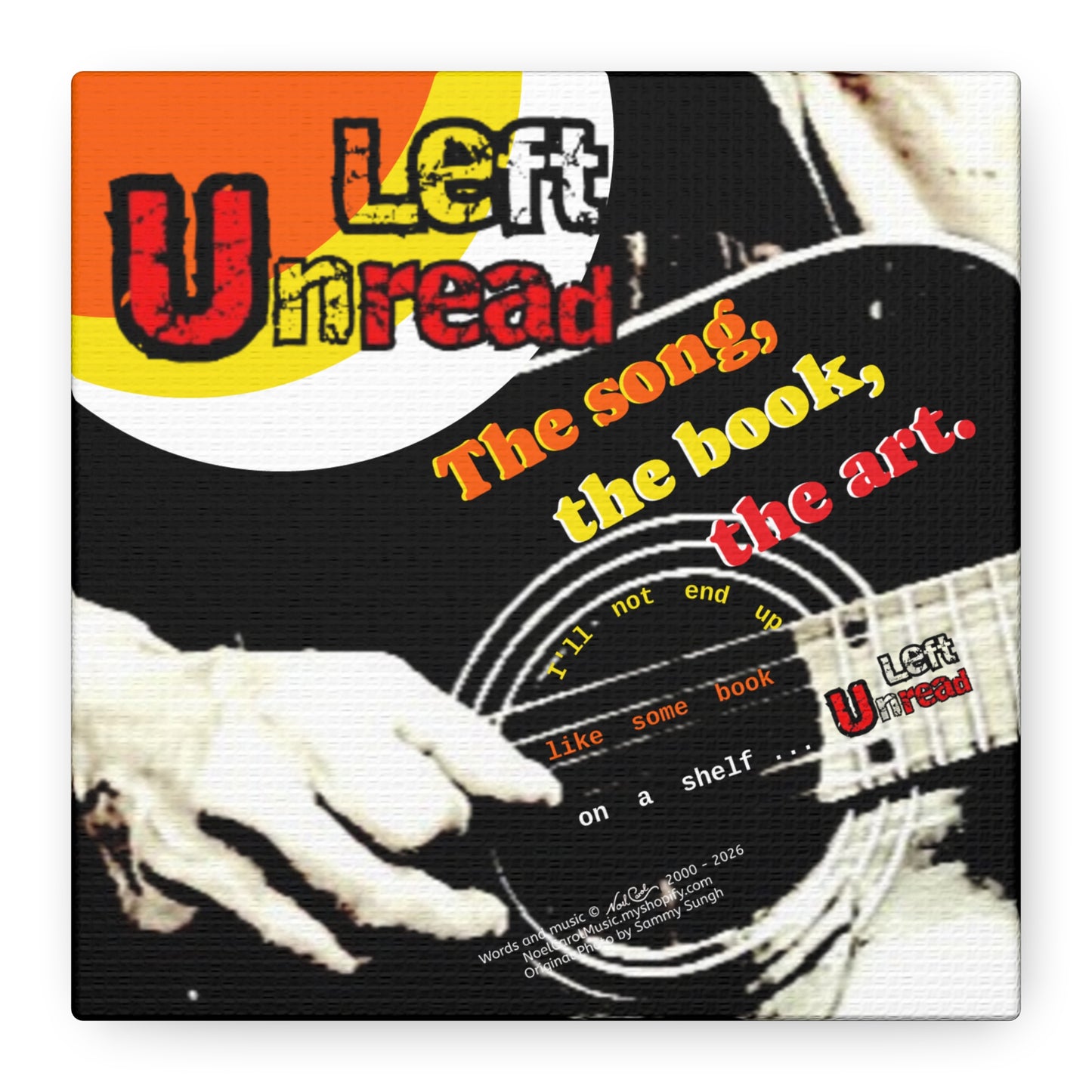 LEFT UNREAD The Song, the Book, the Art | A Noel Carol Originale | 6" x 6" Canvas Wall Art