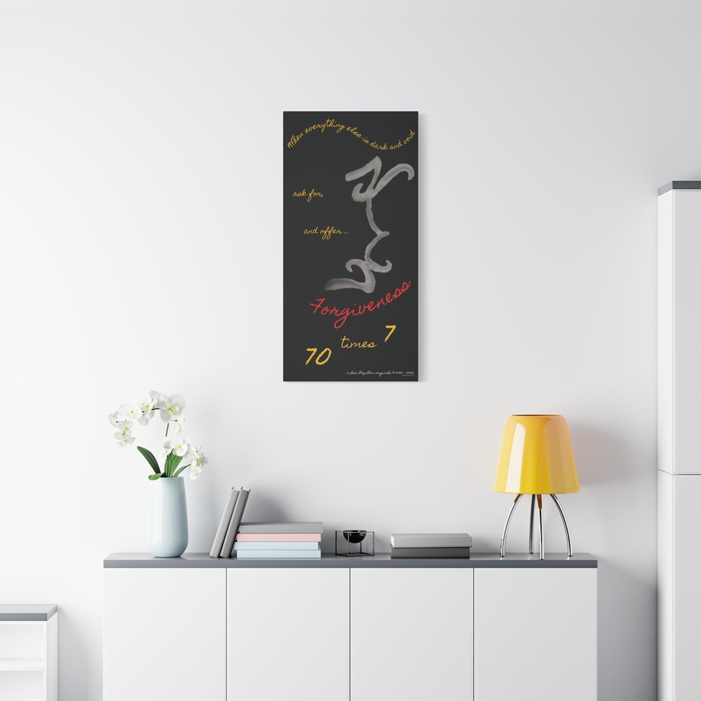 Forgiveness Pencil Drawing Wall Art - A Leon Papillon Originale 20" x 40"