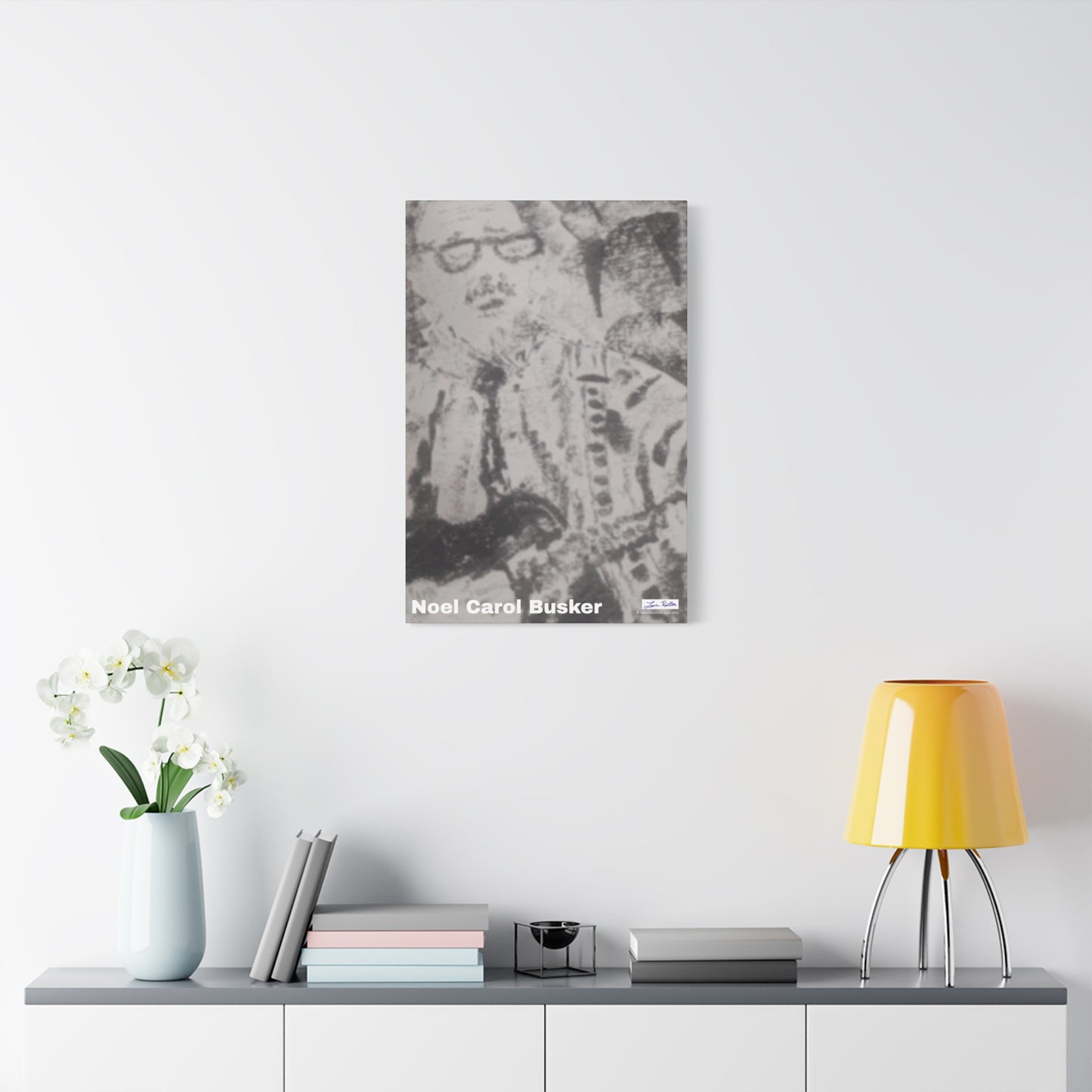 Noel Carol Busker Charcoal Portrait Wall Art - A Leon Papillon Originale 20" x 30"