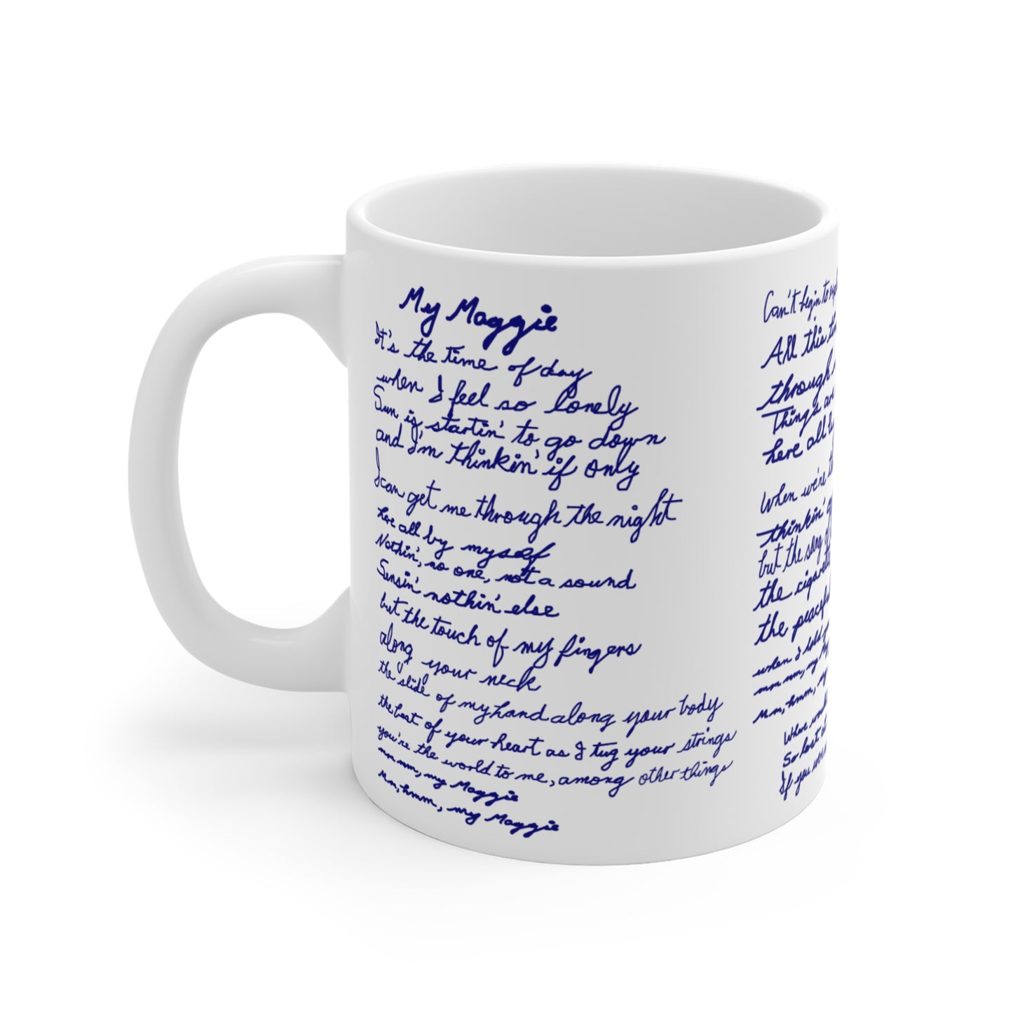 My Maggie Mug #1 Hand-written Lyrics 11-oz Coffee Mug #1 - a Noel Carol Originale