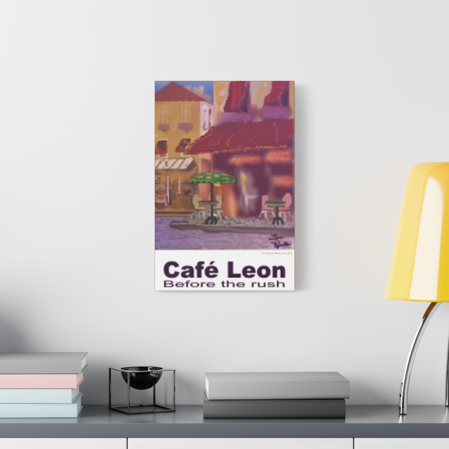 Cafe Leon Before the Rush # 2 - A Leon Papillon Originale 12" x 18"