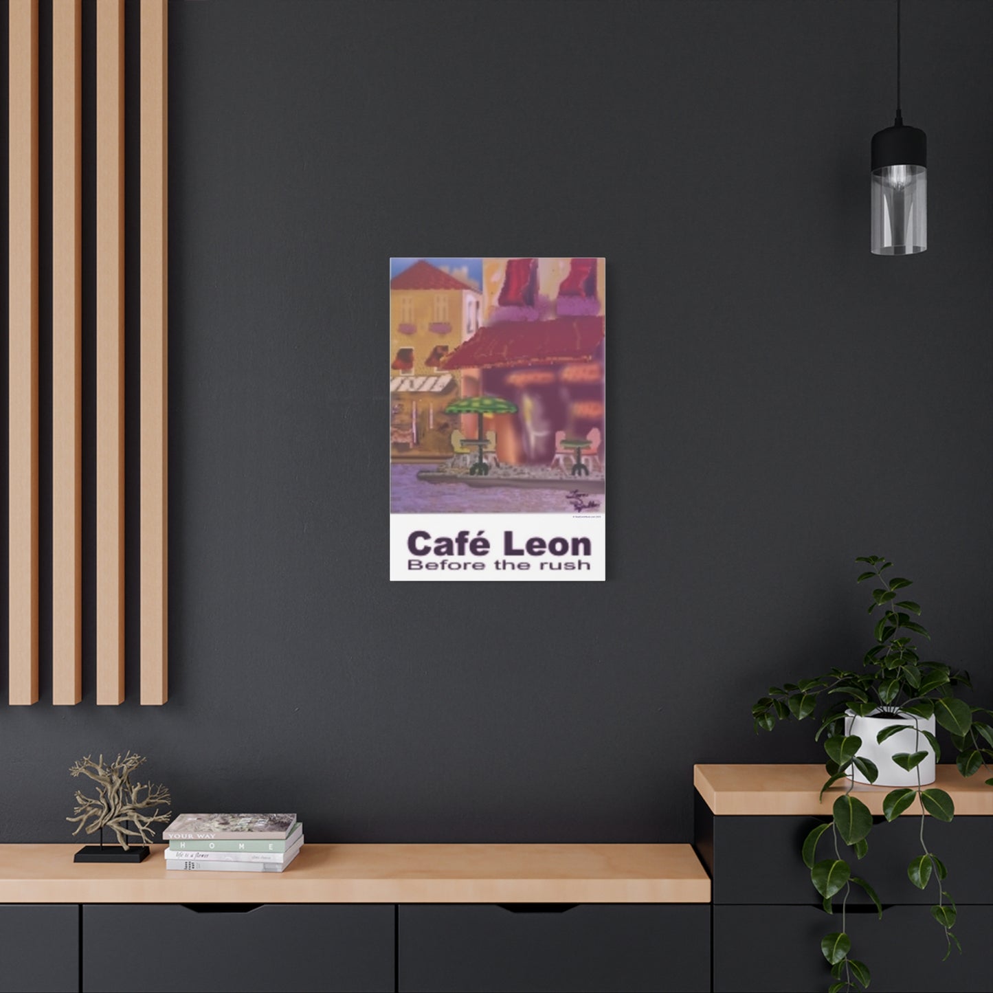 Cafe Leon Before the Rush # 4 - A Leon Papillon Originale - 20" x 30"