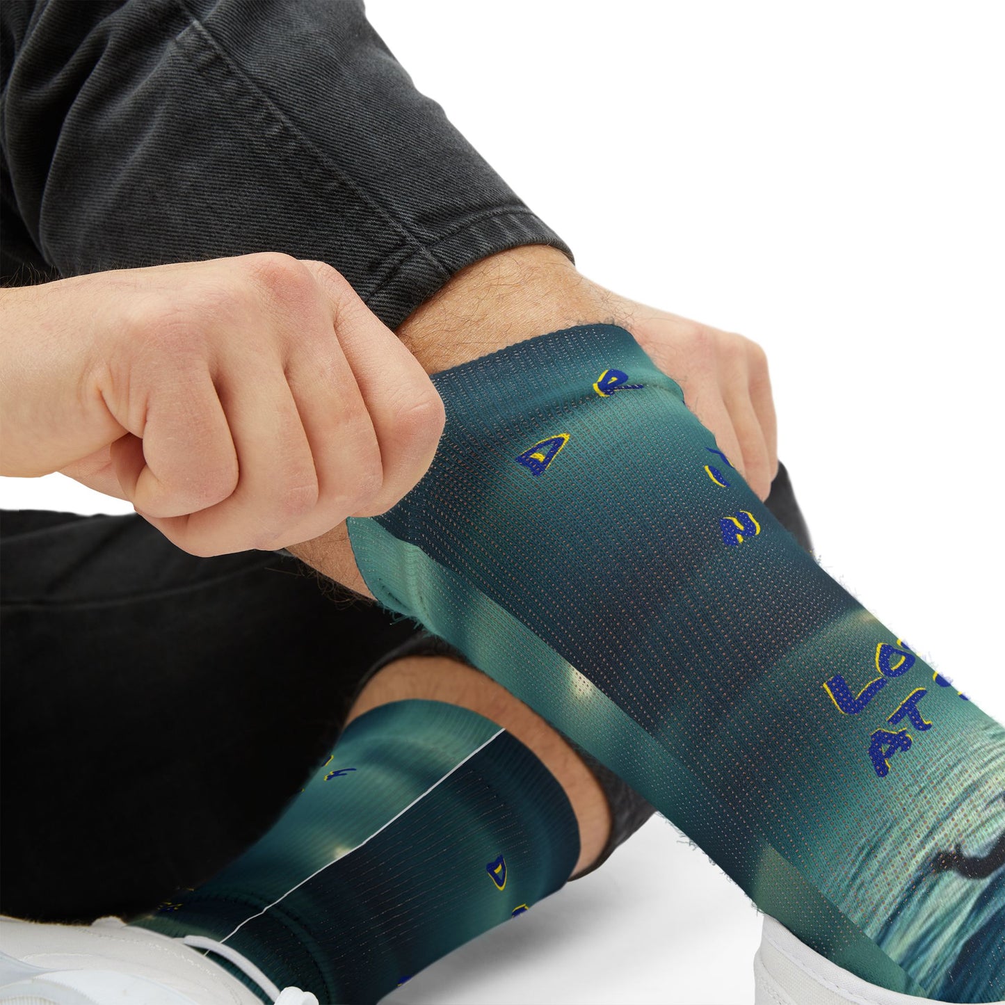 Drifting Lost at Sea Sublimation Socks - A Noel Carol Originale S # 1