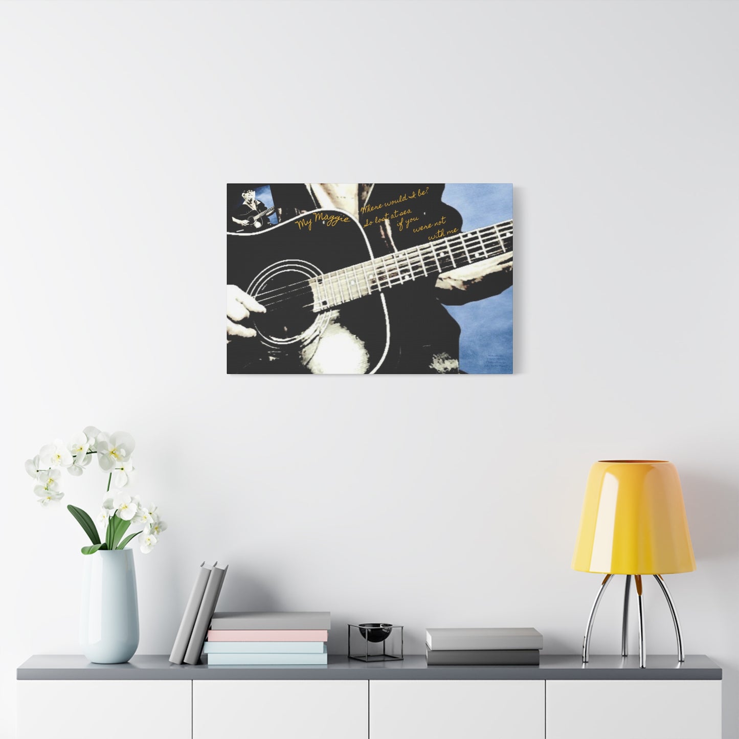 My Maggie - Where would I be? So lost at sea if you were not with me - 30" x 20" x 1 1/4" canvas print - from puzzle to canvas - A Leon Papillon Originale # 3 Blue Matte Canvas, Stretched