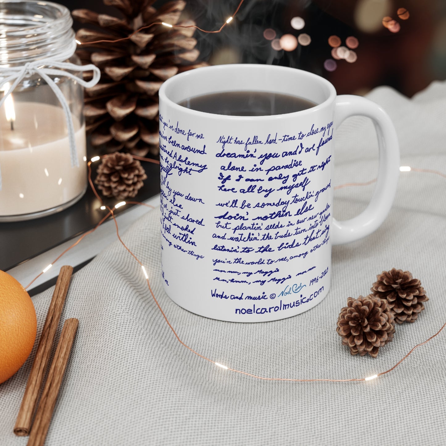 My Maggie Mug #1 Hand-written Lyrics 11-oz Coffee Mug #1 - a Noel Carol Originale