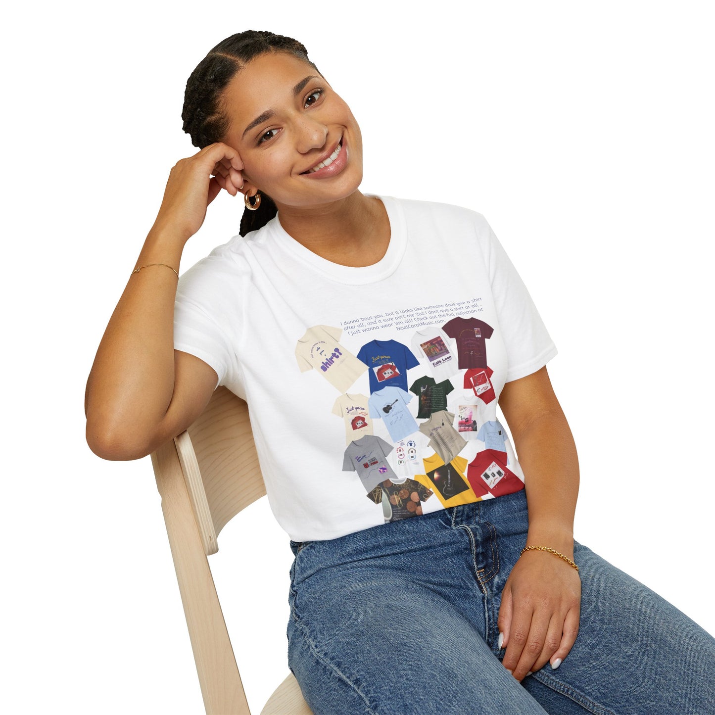 I dunno 'bout you, but it looks like someone does give a shirt after all, and it sure ain't me 'cuz I dont give a shirt at all … I just wanna wear 'em all! Check out the full collection at NoelCarolMusic.com. T # 1 Light colors
