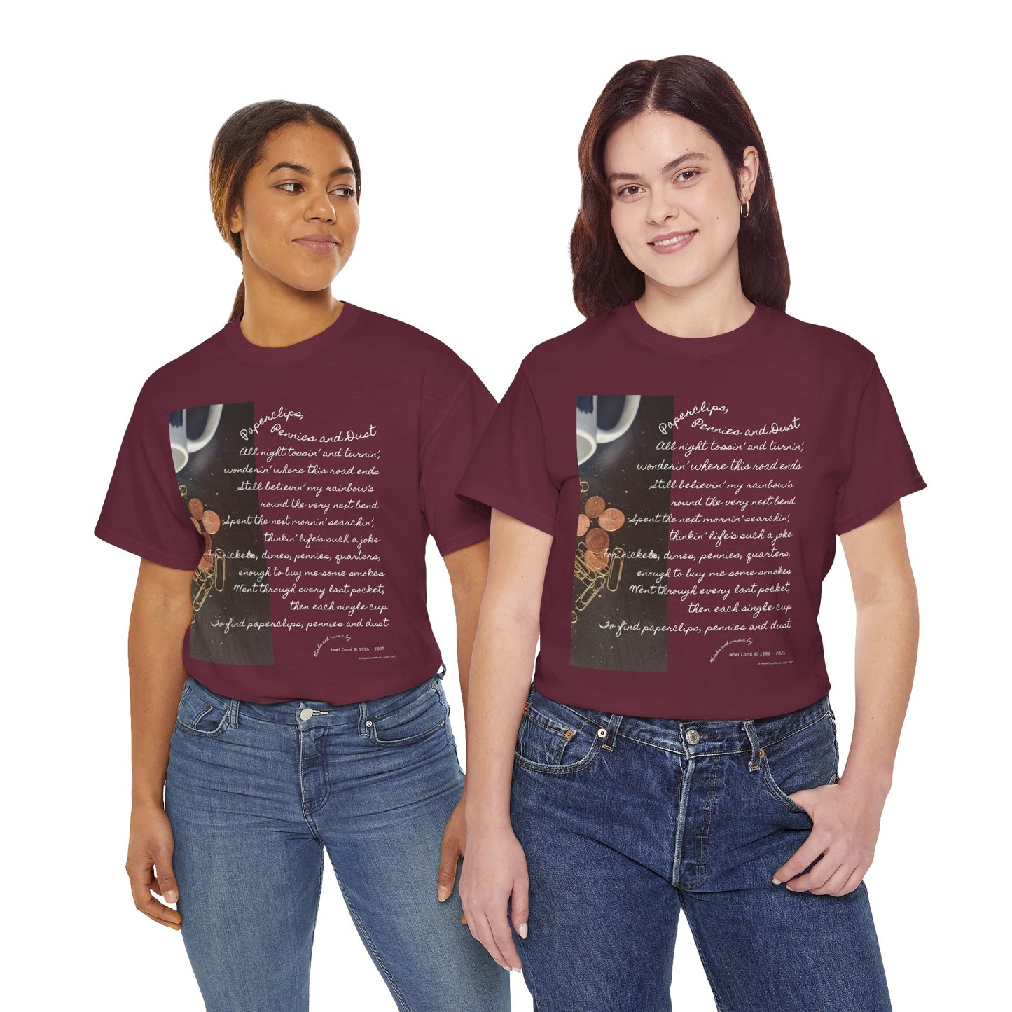 Paperclips, Pennies and Dust T-shirt - All night tossin' and turnin' #2 - A Noel Carol Originale