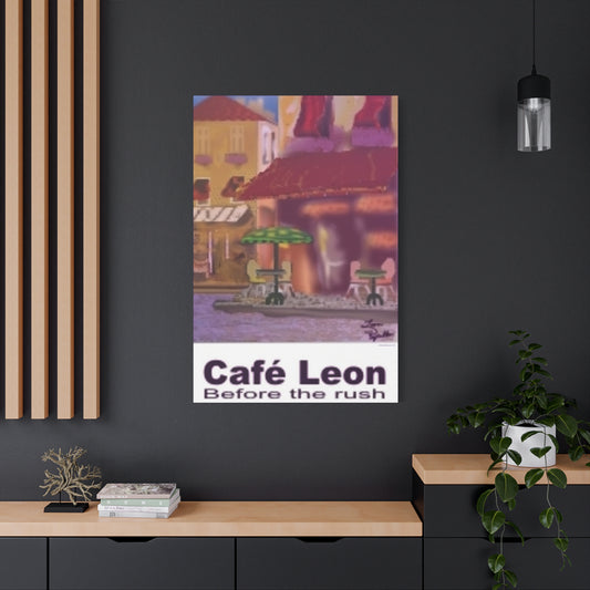 Cafe Leon Before the Rush # 5 - A Leon Papillon Originale 32” x 48”