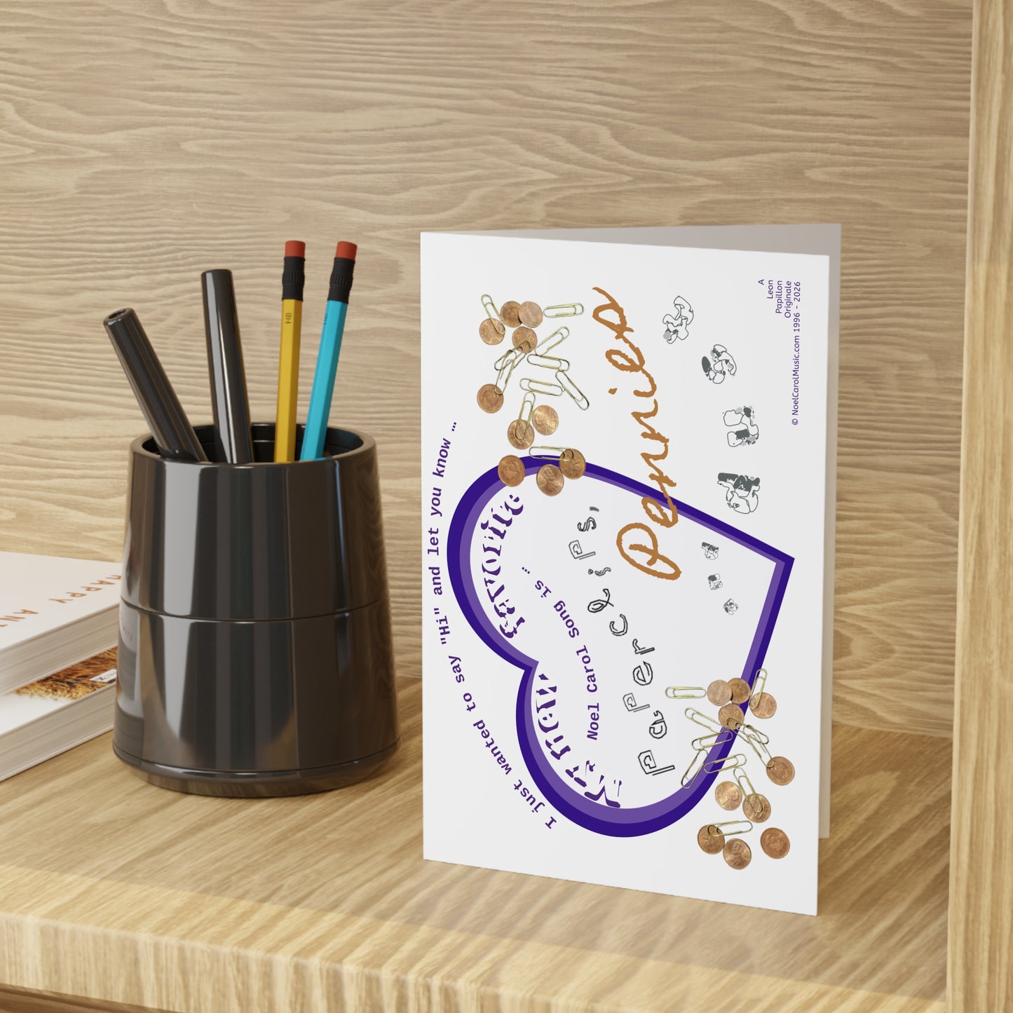NoelCarolMusic Greeting Card | Paperclips, Pennies and Dust | (Box of 10)