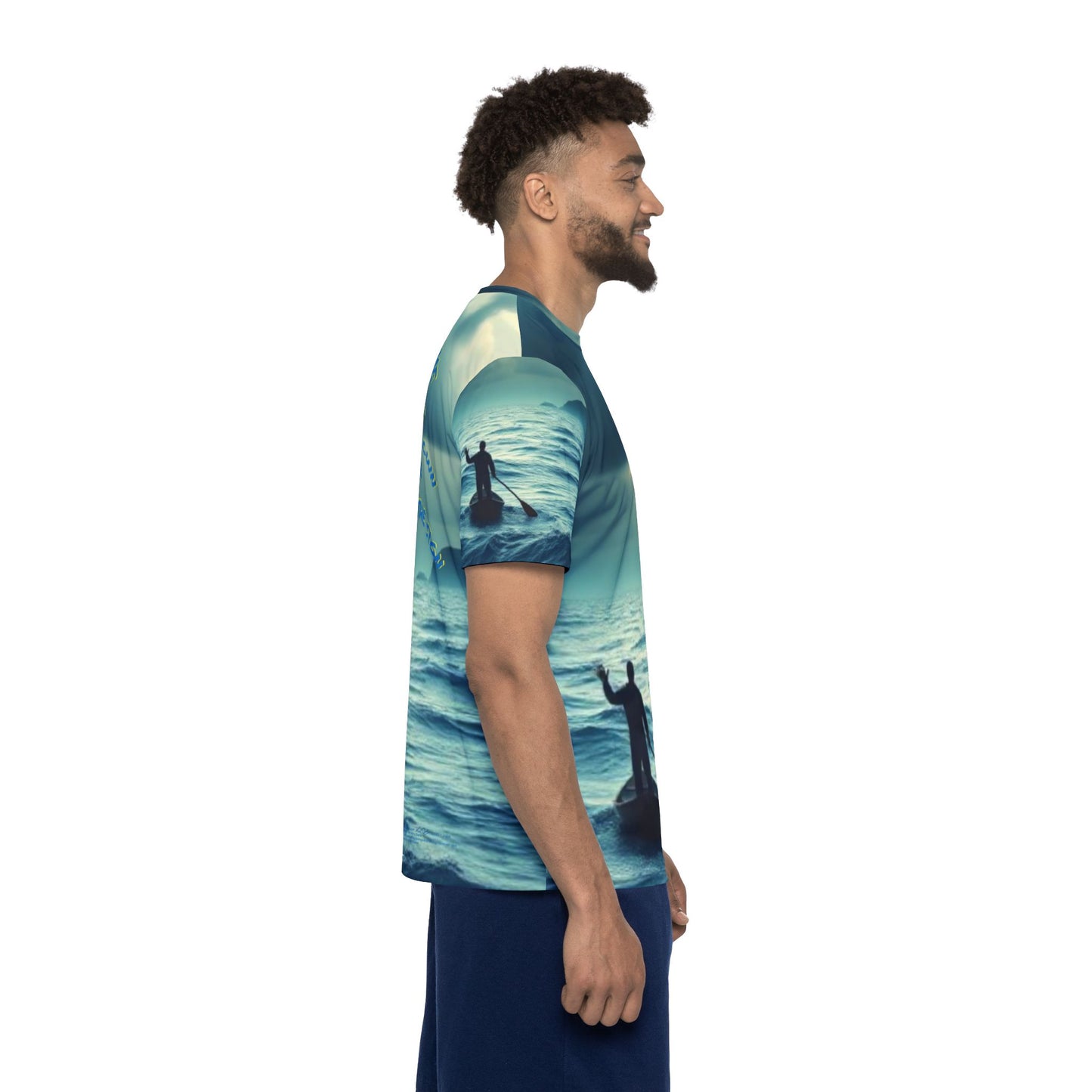 Drifting Lost at Sea T-shirt | Men's Sports Jersey (AOP) T # 1 | A Noel Carol Originale