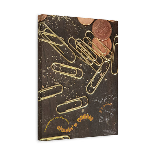 Paperclips, Pennies and Dust 12" x 16" x 1.25" Matte Canvas, Stretched
