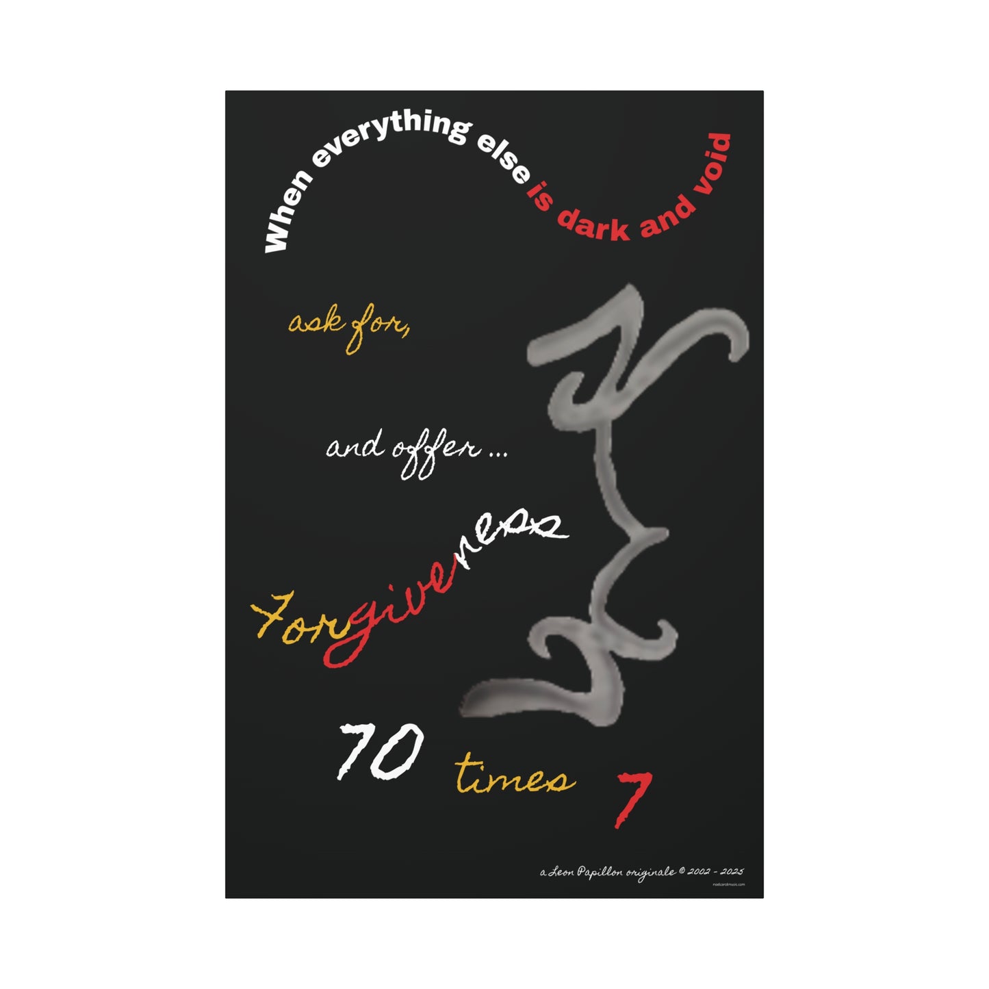 Forgiveness Pencil Drawing Wall Art - A Leon Papillon Originale 40" x 60"