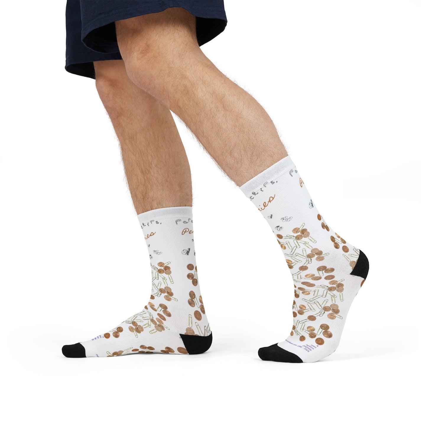 Paperclips, Pennies and Dust Sublimation Socks - S # 4 - A Noel Carol Originale