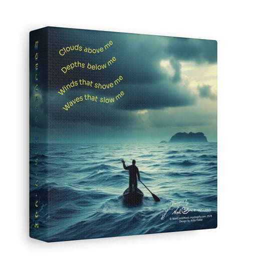 Drifting Lost at Sea Canvas Wall Art | A Noel Carol Originale | 6" x 6"