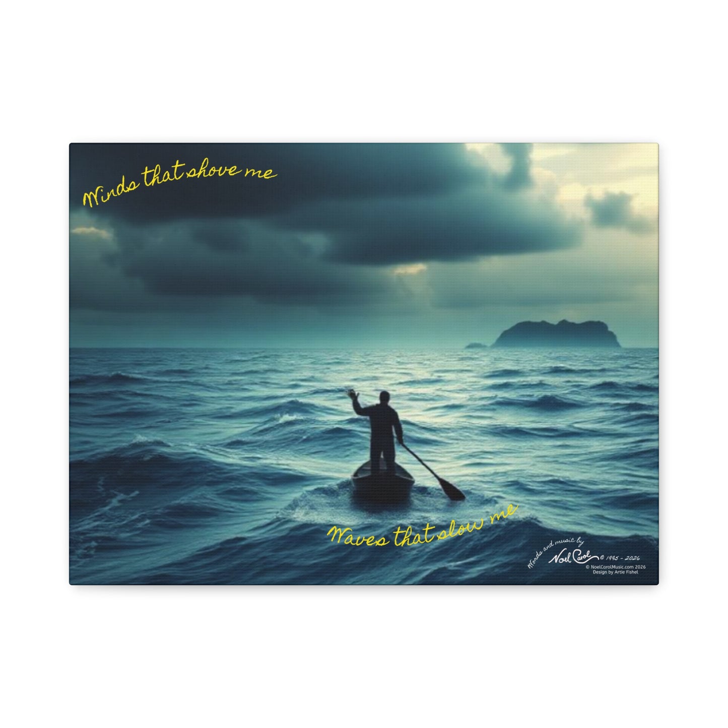 Drifting Lost at Sea | Winds that shove me, Waves that slow me | A Noel Carol Originale 16" x 12"