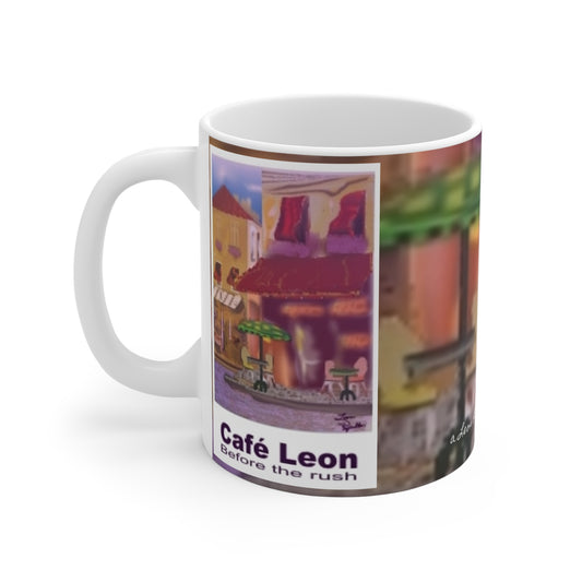 Cafe Leon Before the rush Mug # 1 -  11oz - A Leon Papillon Originale
