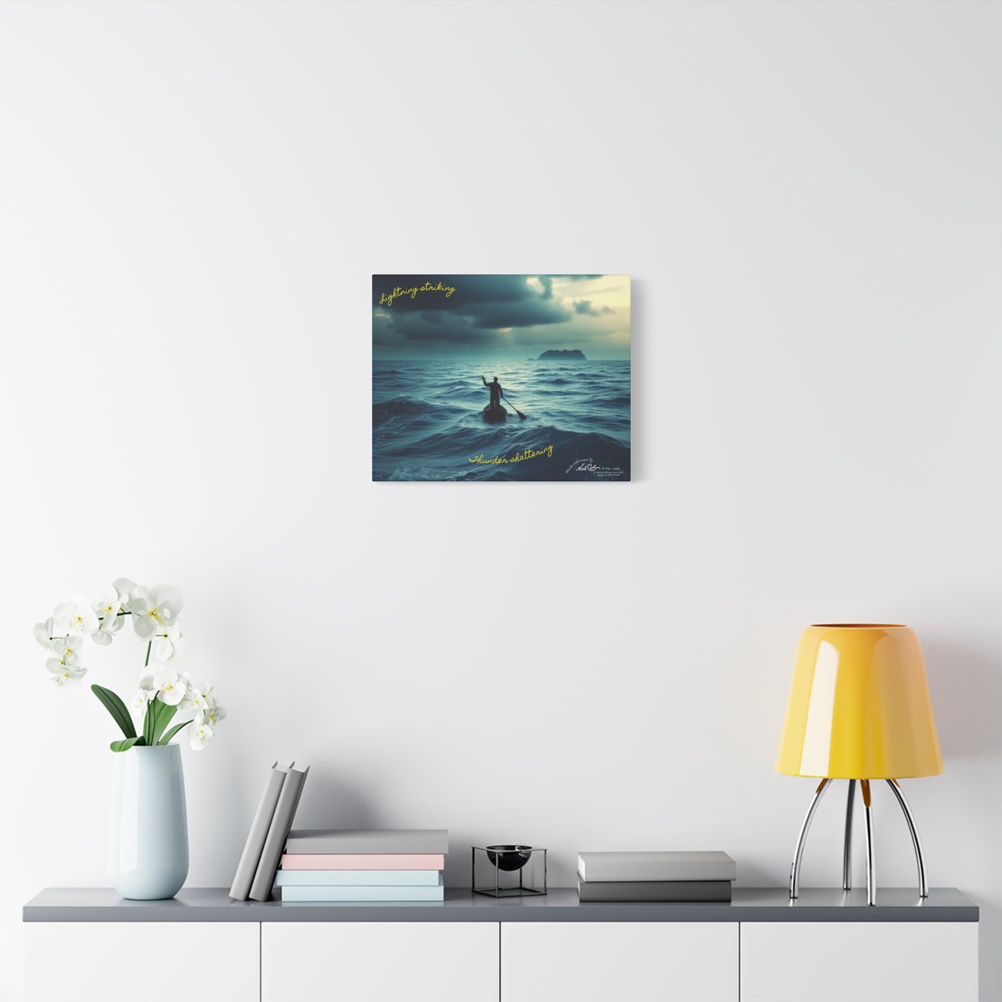 Drifting Lost at Sea | Lightning striking, Thunder shattering | A Noel Carol Originale | 20" x 16"