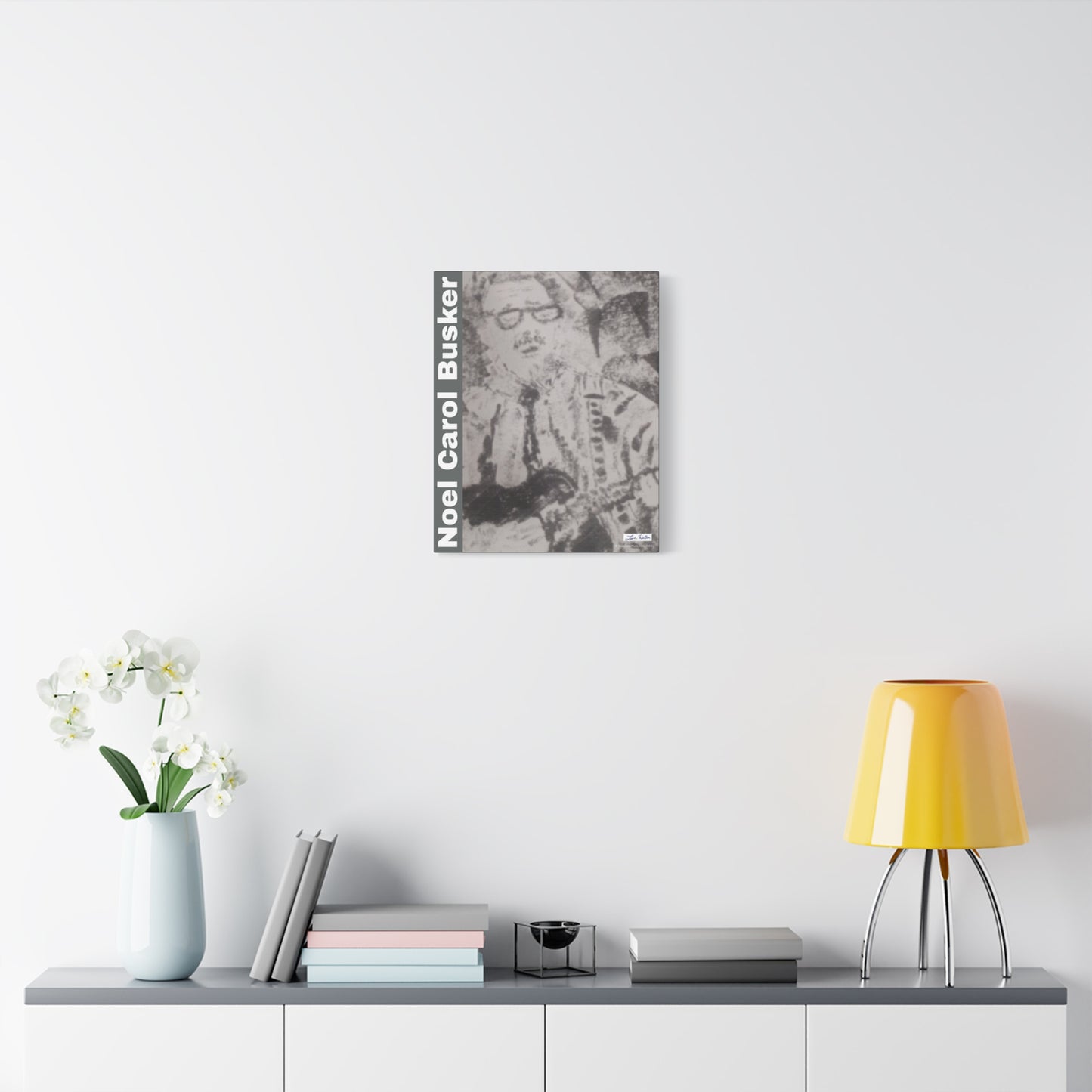 Noel Carol Busker Charcoal Portrait Wall Art - A Leon Papillon Originale 16" x 20"