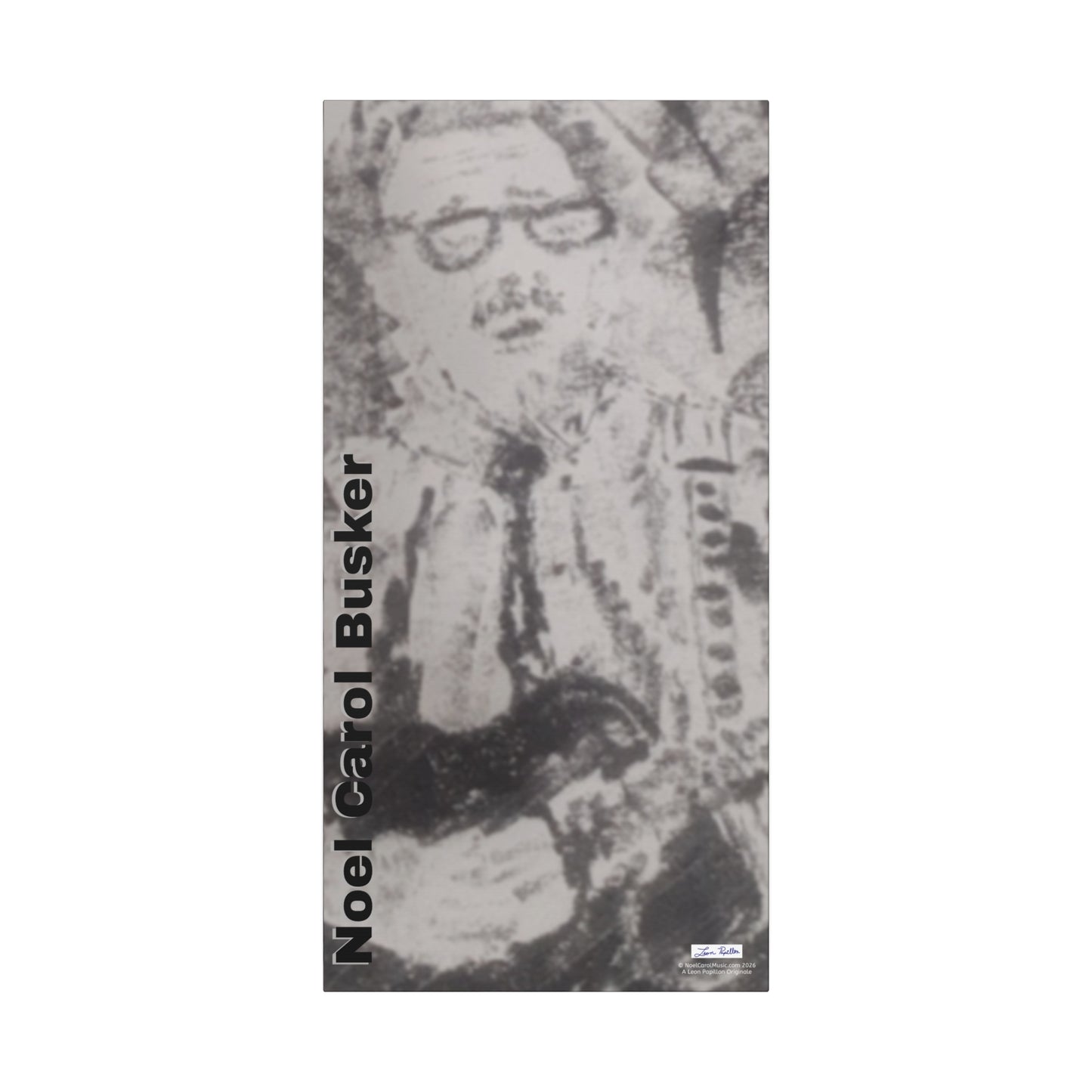 Noel Carol Busker Charcoal Portrait Wall Art - A Leon Papillon Originale 15" x 30"