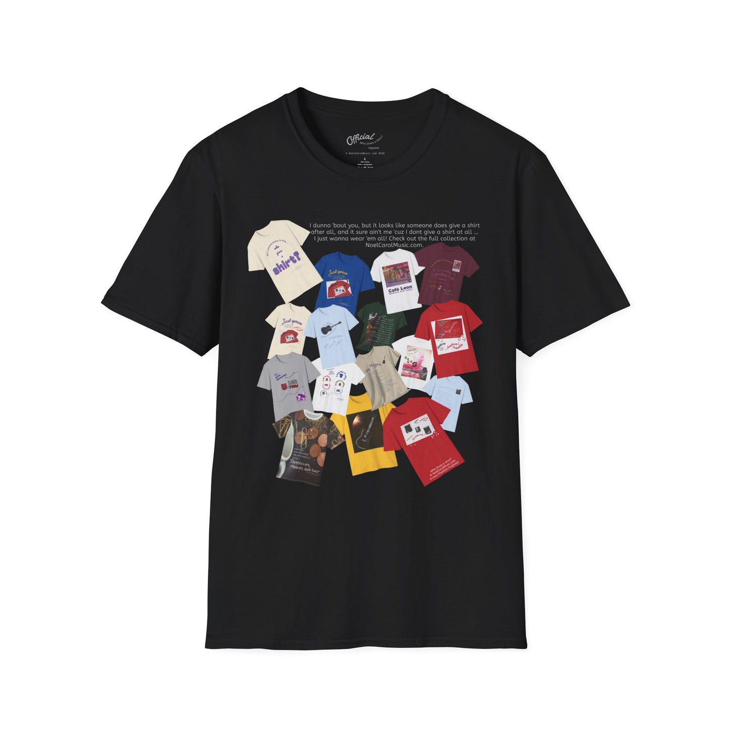 I dunno 'bout you, but it looks like someone does give a shirt after all, and it sure ain't me 'cuz I dont give a shirt at all … I just wanna wear 'em all! Check out the full collection at NoelCarolMusic.com. T # 2 Dark colors