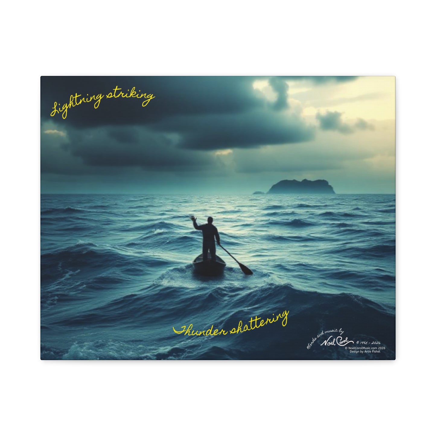 Drifting Lost at Sea | Lightning striking, Thunder shattering | A Noel Carol Originale | 20" x 16"
