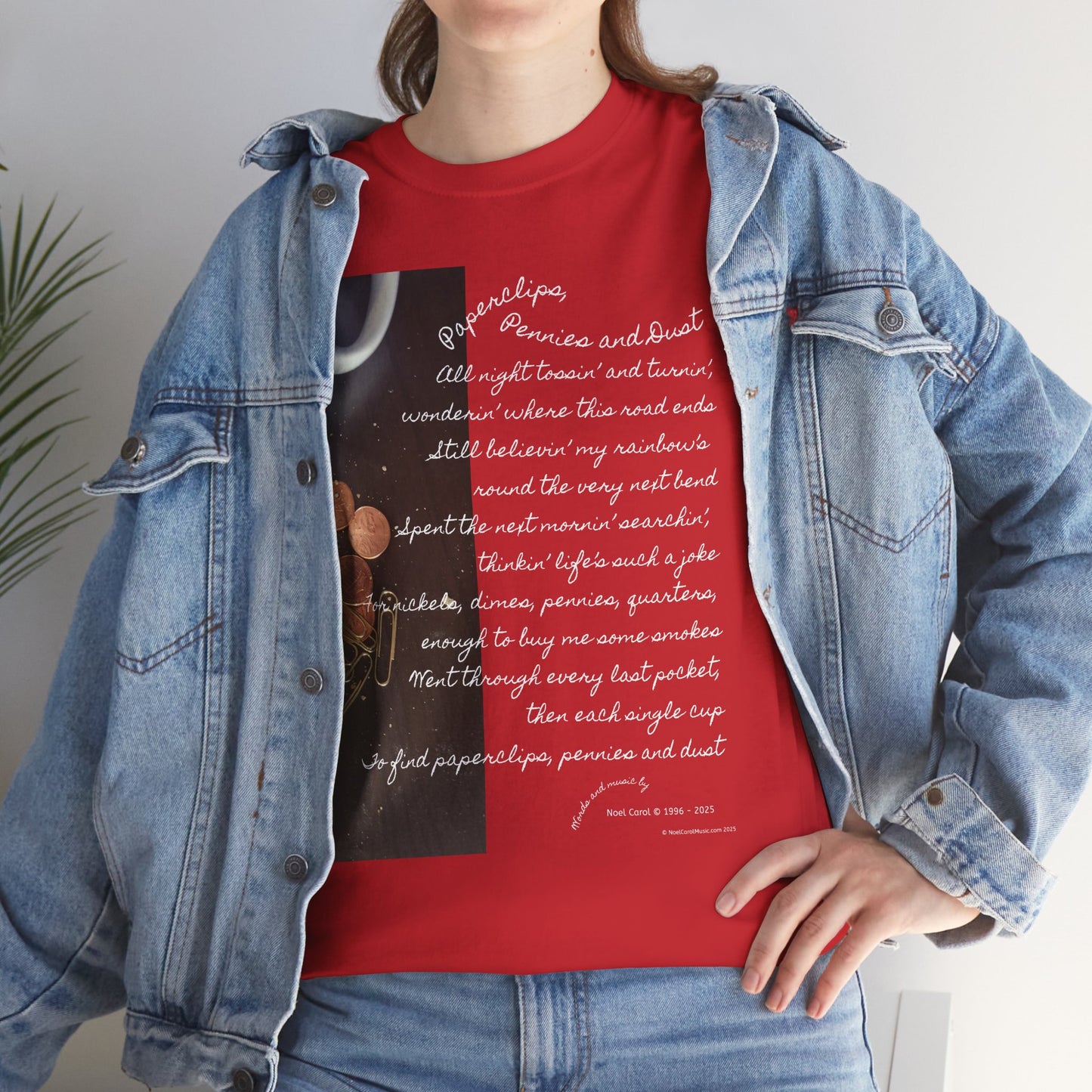 Paperclips, Pennies and Dust T-shirt - "All night tossin' and turnin'" #2 - A Noel Carol Originale