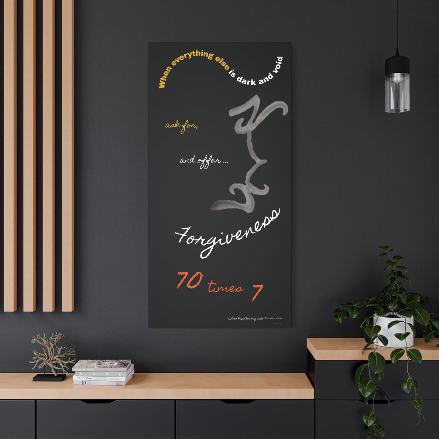 Forgiveness Pencil Drawing Wall Art - A Leon Papillon Originale 30" x 60"