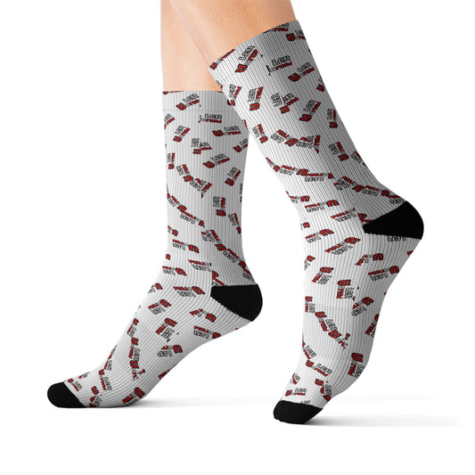 Left Unread Sublimation Socks - A Noel Carol Originale
