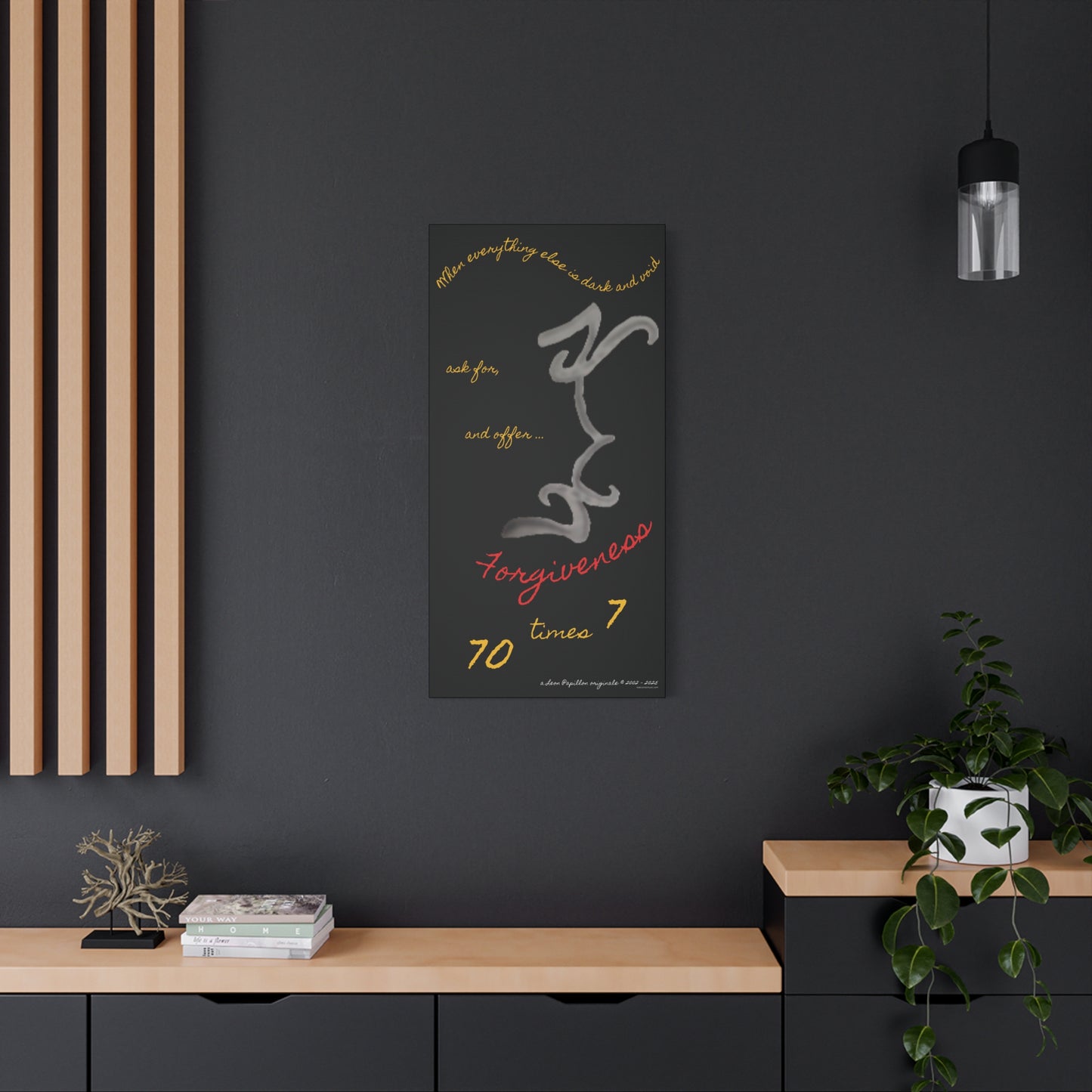 Forgiveness Pencil Drawing Wall Art - A Leon Papillon Originale 20" x 40"