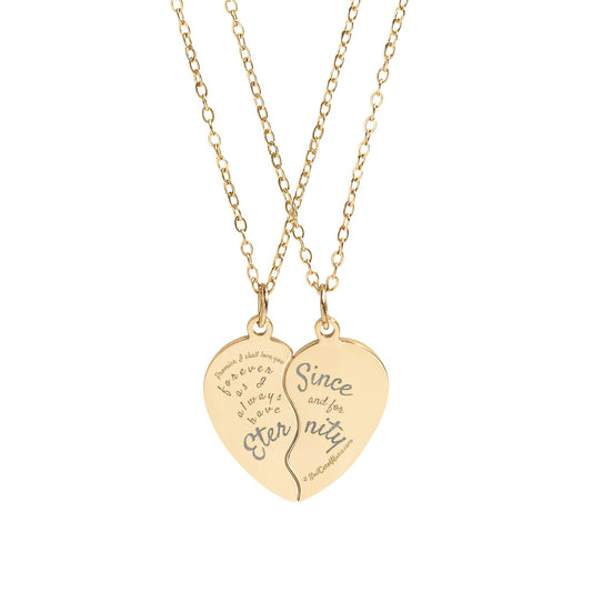 Break apart heart necklace engraved with Since and for Eternity love quote — Noel Carol Music