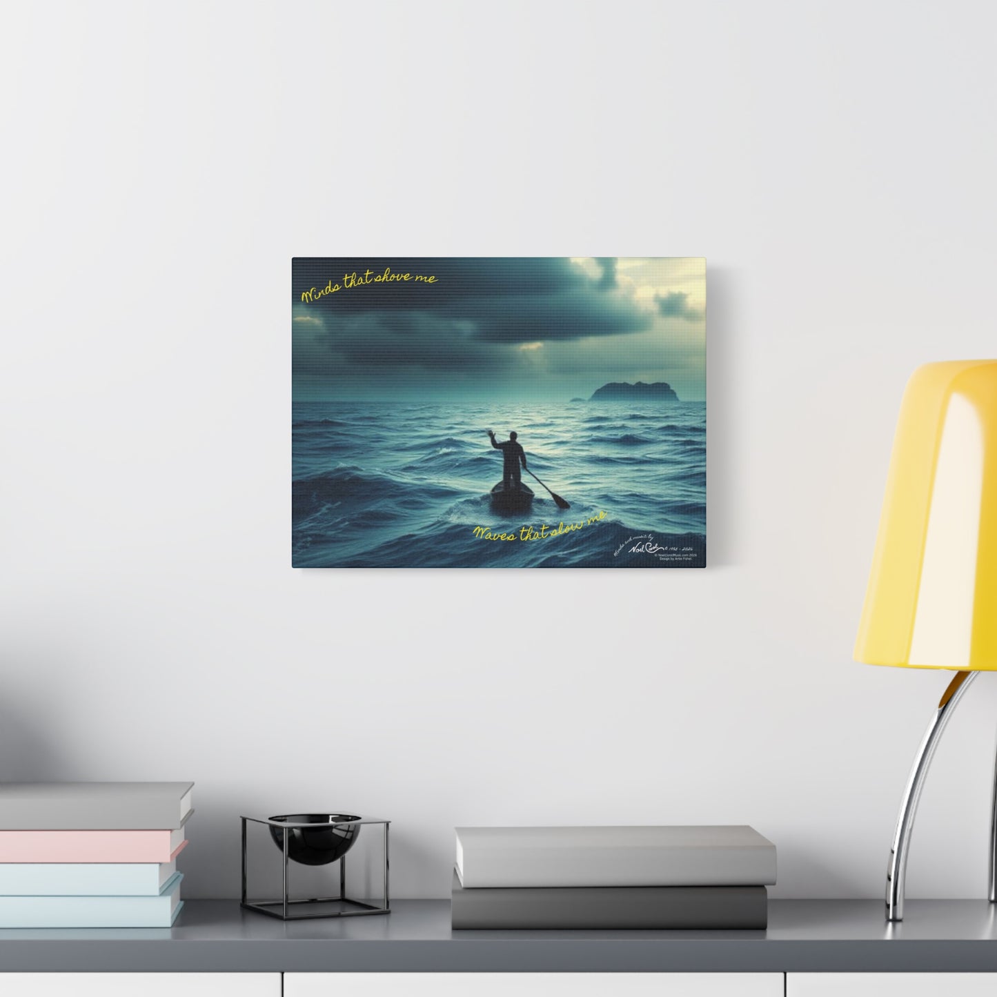 Drifting Lost at Sea | Winds that shove me, Waves that slow me | A Noel Carol Originale 16" x 12"