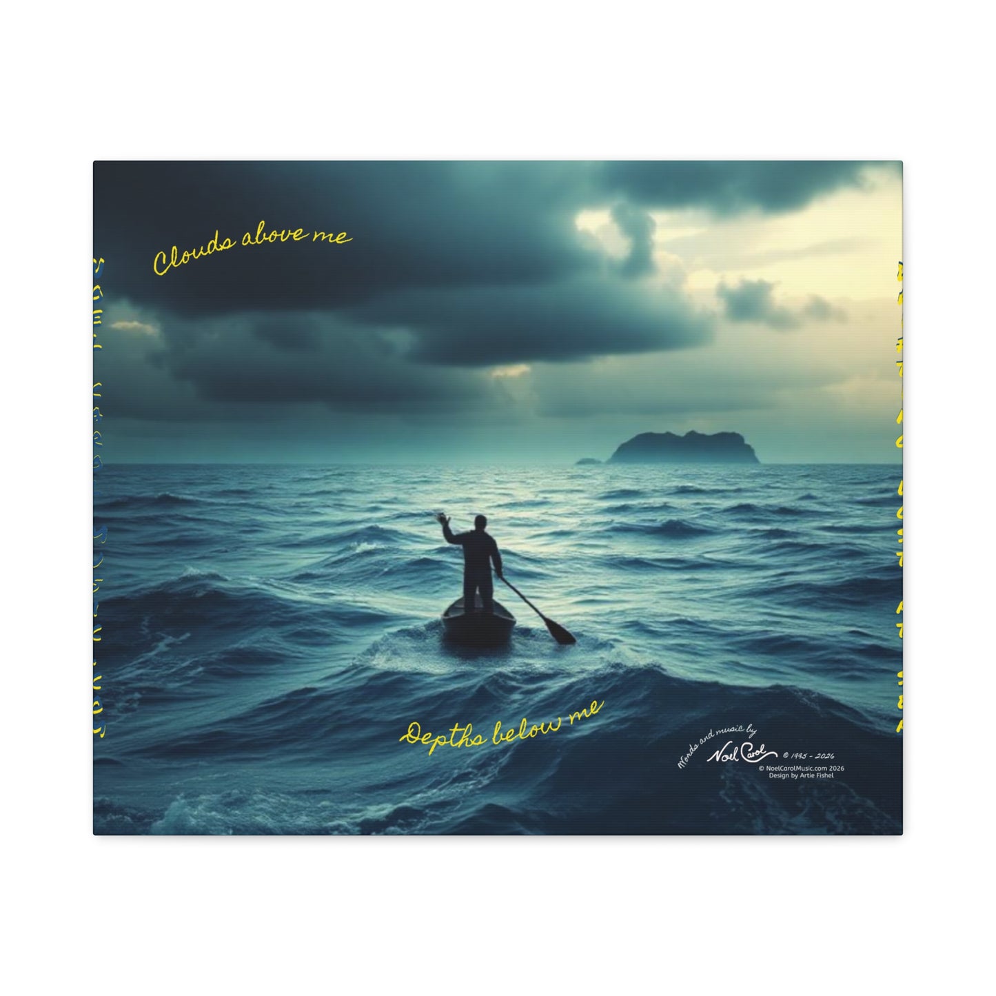 Drifting Lost at Sea | Clouds above me, Depths below me | A Noel Carol Originale | 12" x 9"