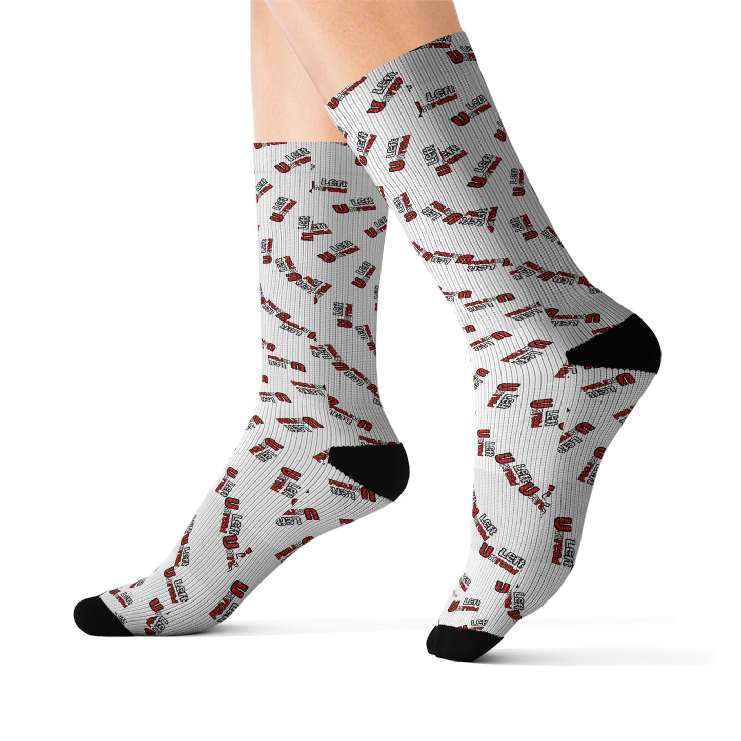 Left Unread Sublimation Socks - A Noel Carol Originale