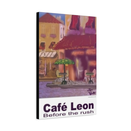 Cafe Leon Before the Rush # 3 - A Leon Papillon Originale 16” x 24”
