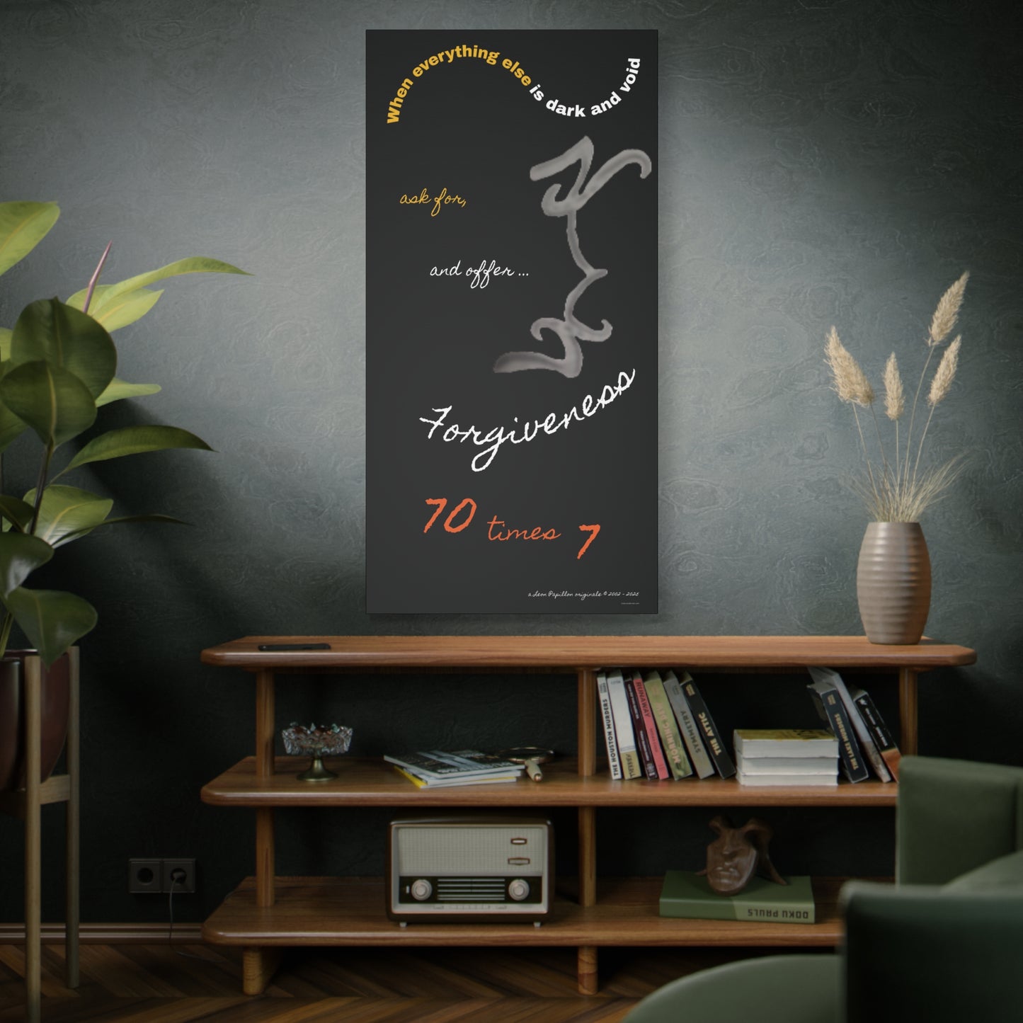 Forgiveness Pencil Drawing Wall Art - A Leon Papillon Originale 30" x 60"