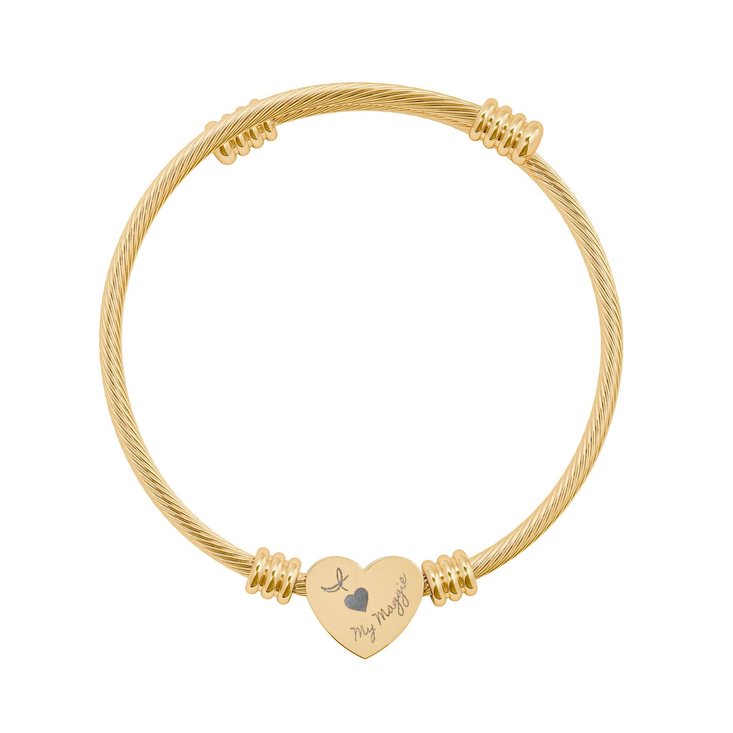 I HEART My Maggie | Heart Cuff Bracelet (Engraving) | A Noel Carol Originale