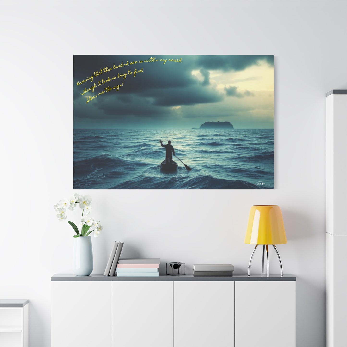 Drifting Lost at Sea | Show me the Sign! | A Noel Carol Originale | 60" x 40"