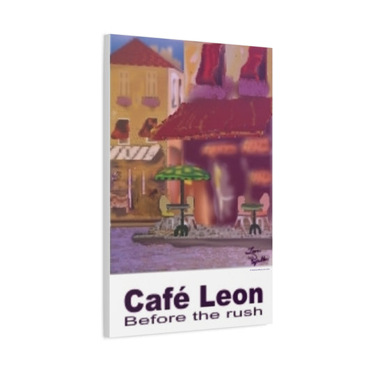 Cafe Leon Before the Rush # 4 - A Leon Papillon Originale - 20" x 30"